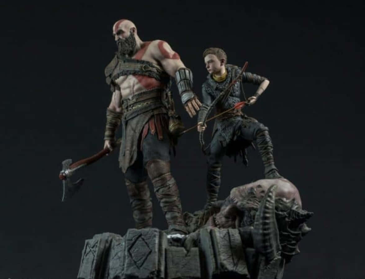 Kratos and Atreus, the dynamic duo from God of War Wallpaper