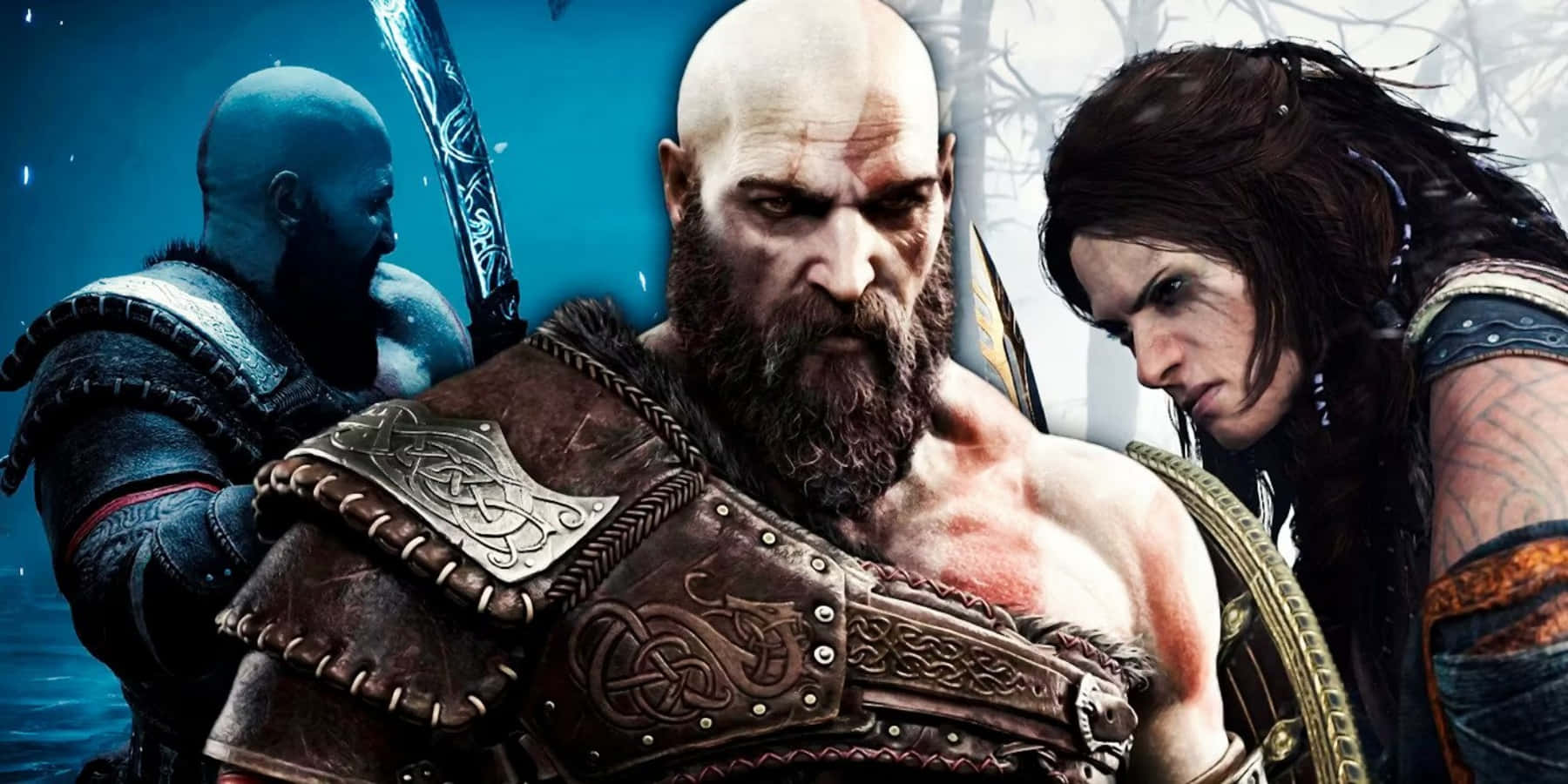 God of War - Kratos and Atreus in Action Wallpaper