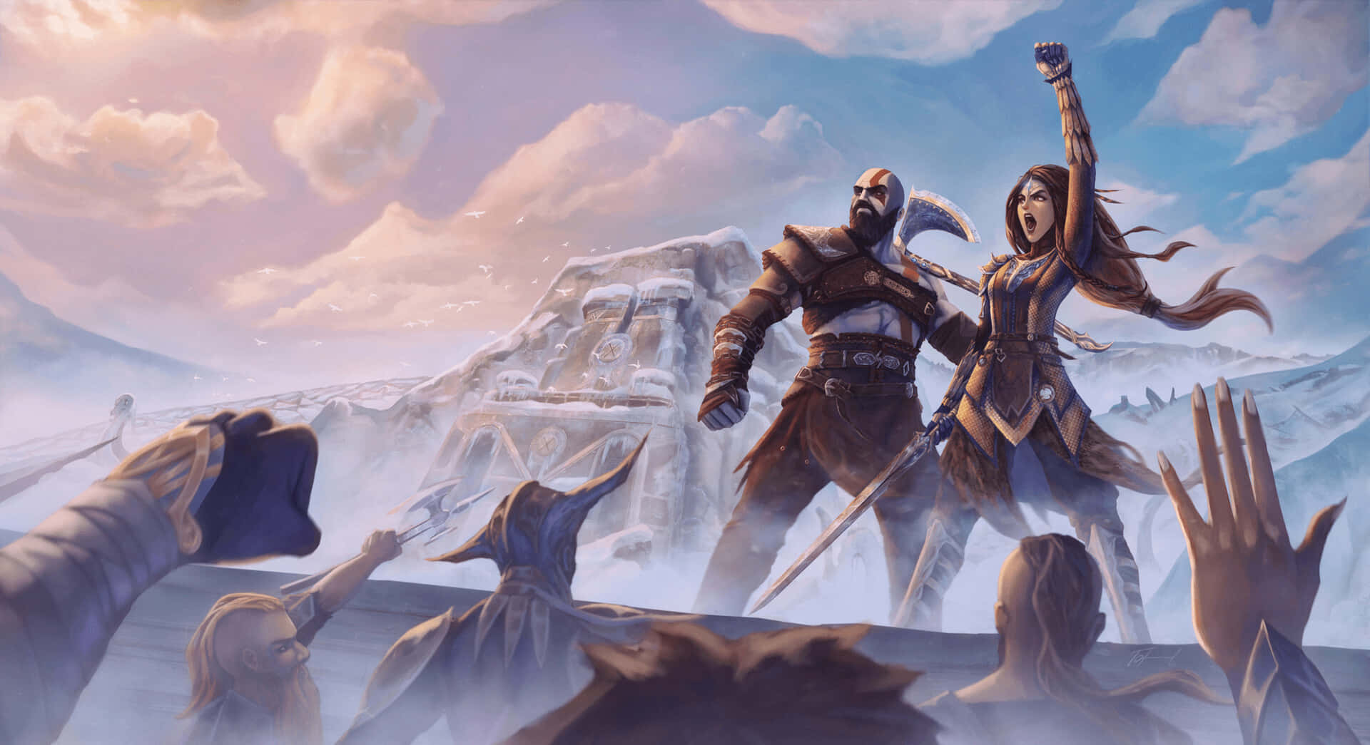 Kratosy Atreus, El Dúo Poderoso En God Of War. Fondo de pantalla