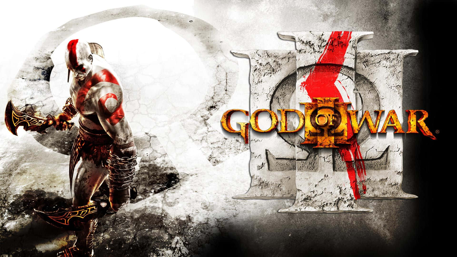 Kratos battling the Titans in "God of War III" Wallpaper