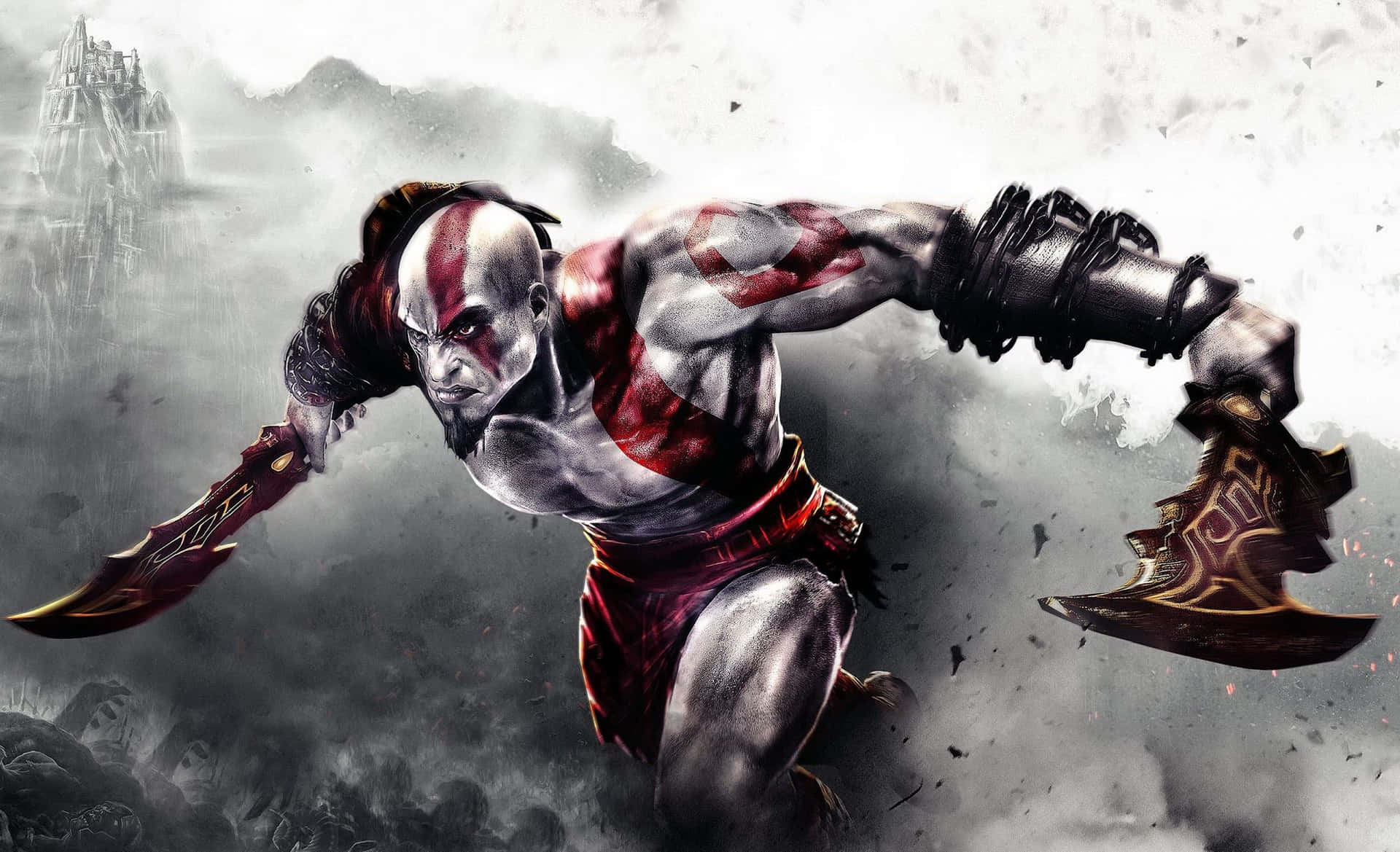 God Of War Iii Kratos Che Corre Sfondo