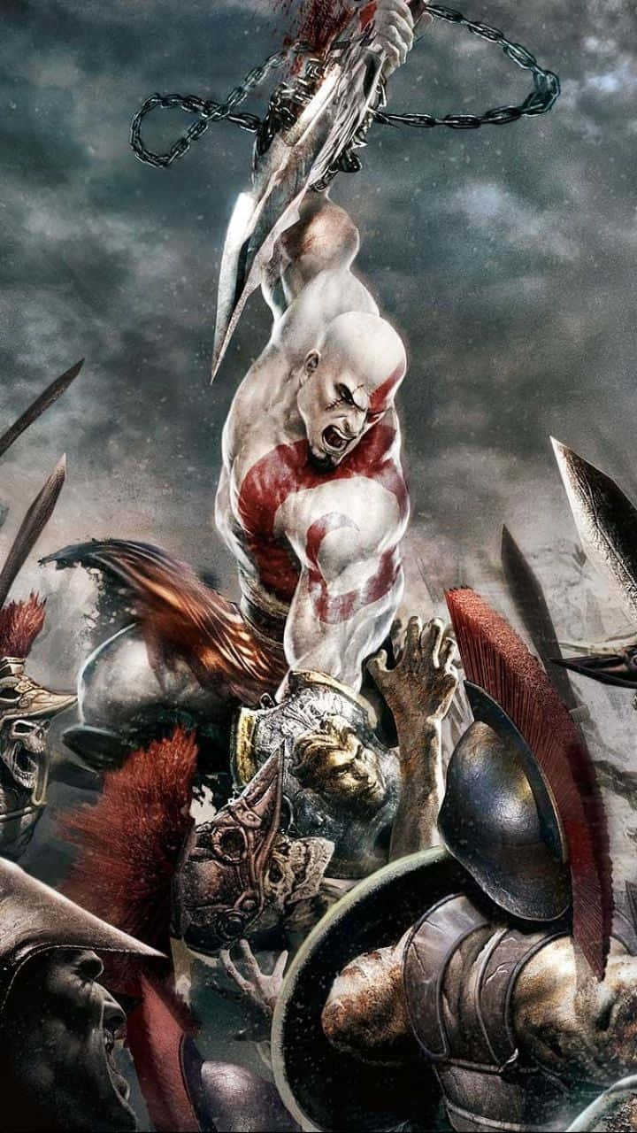 Godof War Iii Kratos Mobile Bearbeitung Wallpaper