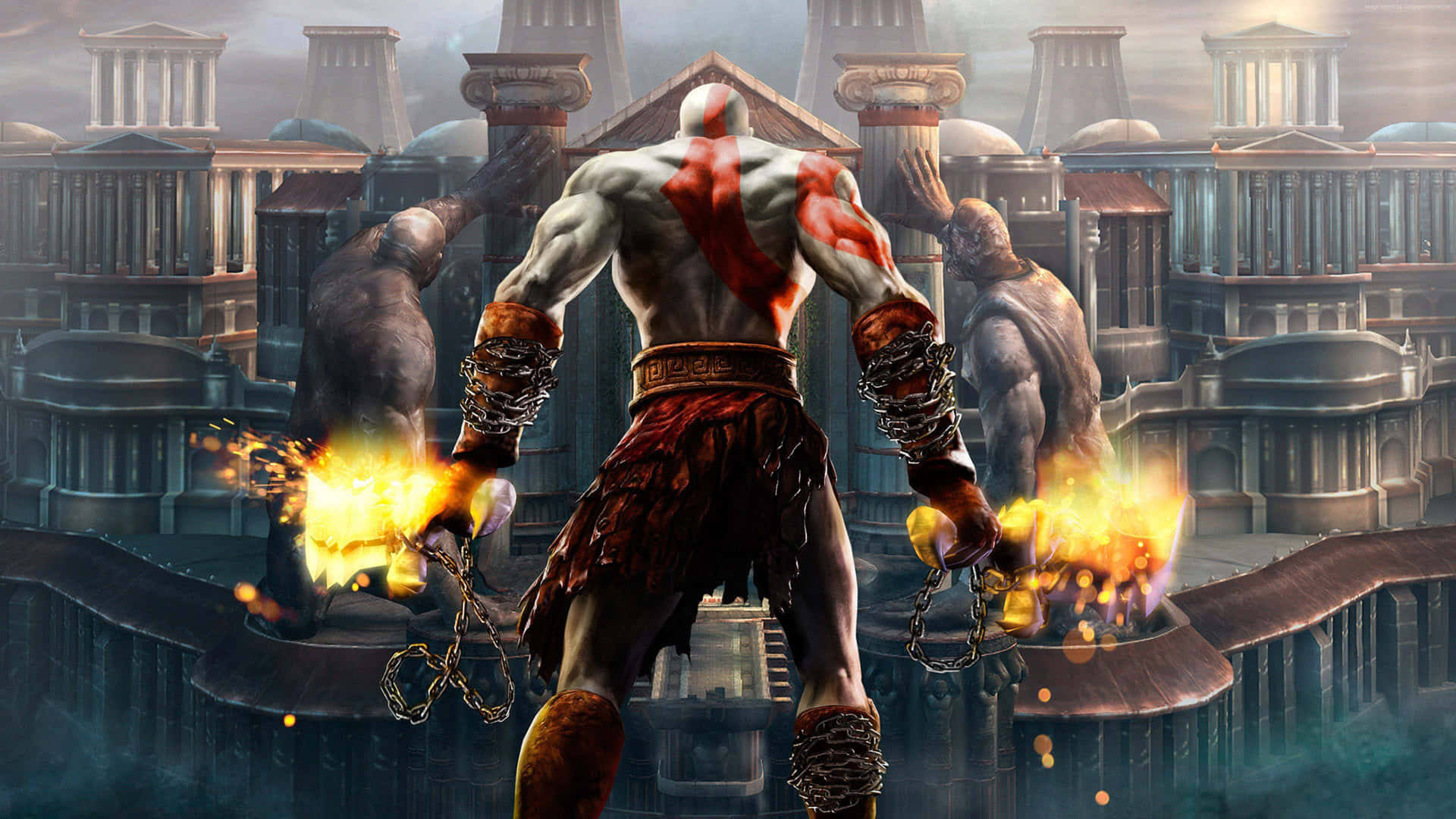 Kratos, the formidable warrior in 'God of War III' Wallpaper