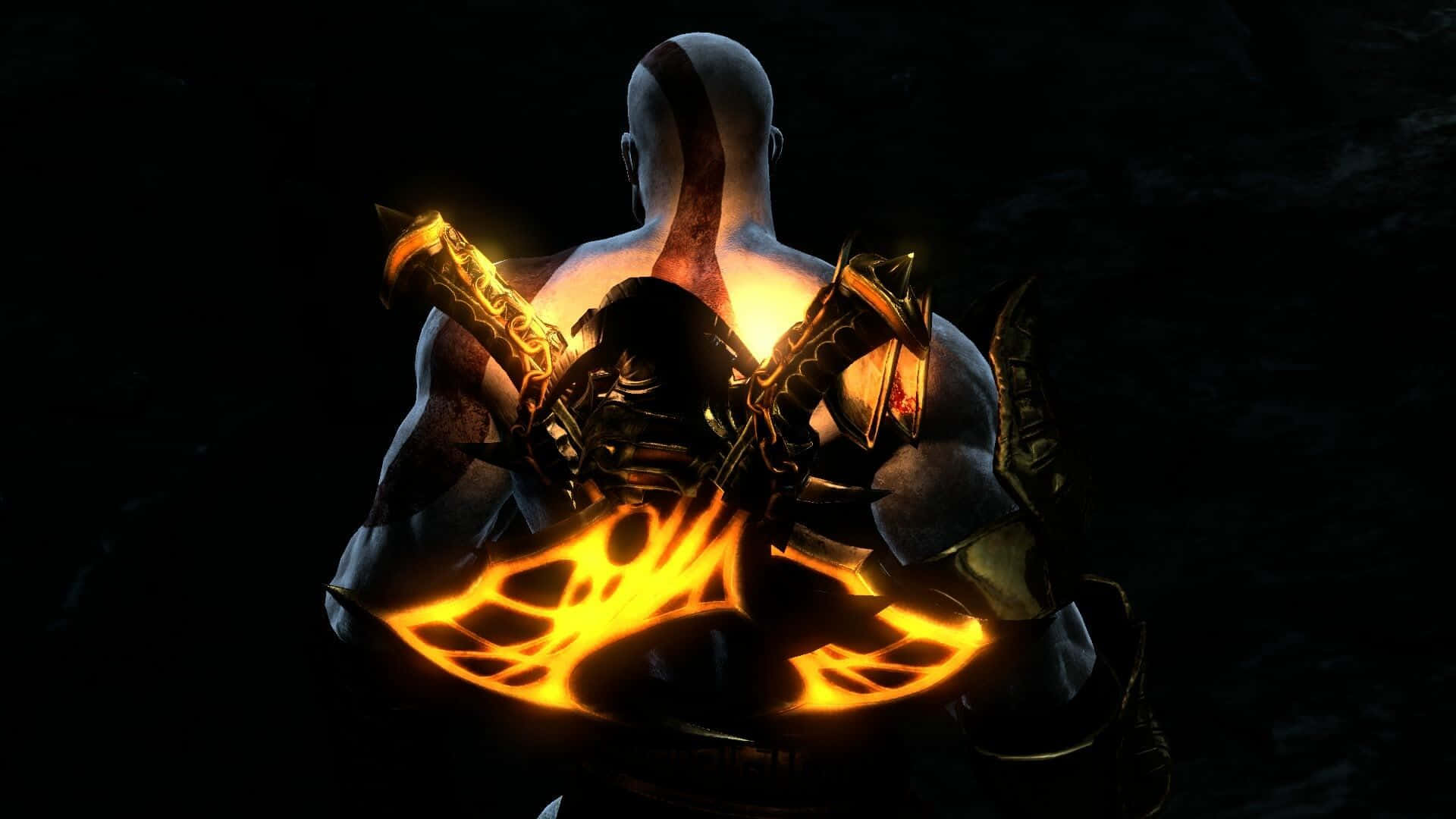 Kratos battles Ares in the God of War III video game Wallpaper
