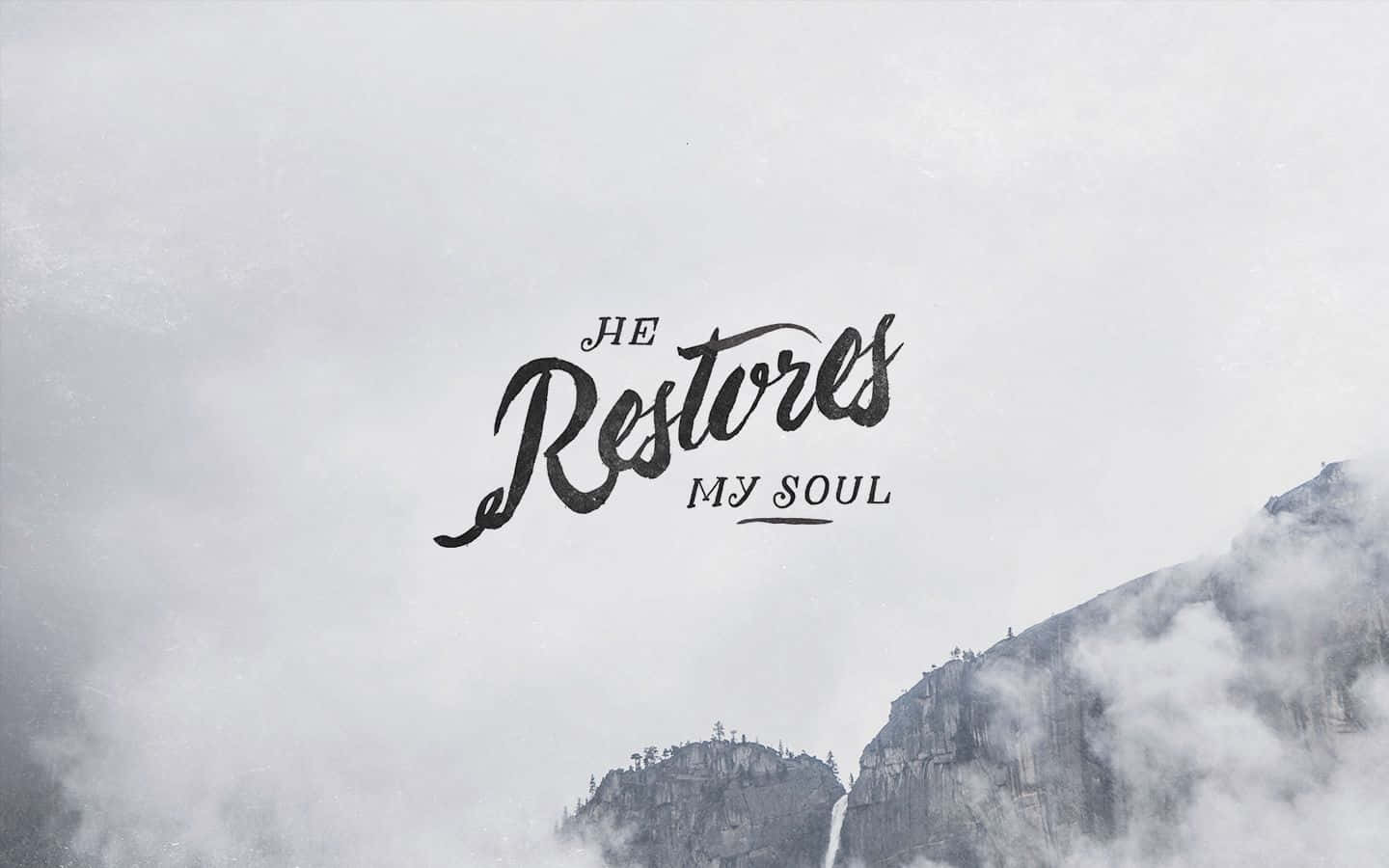 A Mountain With The Words'resists In Soul' Wallpaper