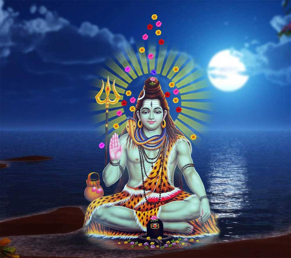 God Shiva By The Ocean Wallpaper