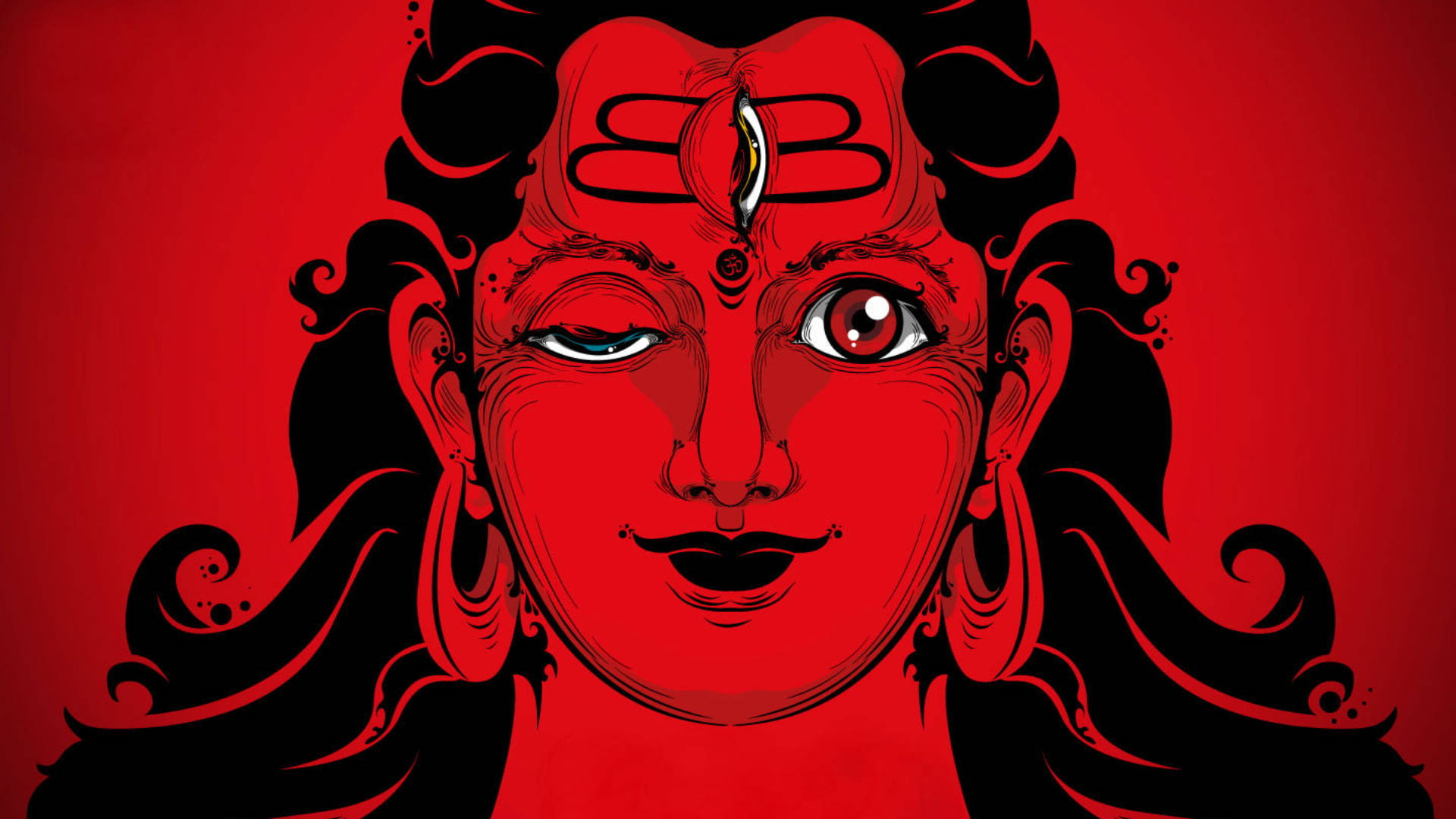God Shiva Opening A Third Eye Wallpaper