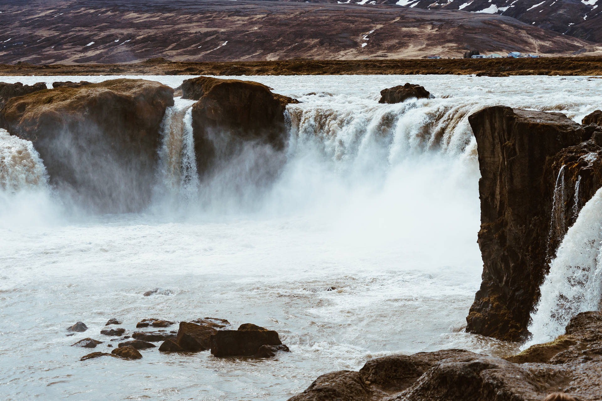 Goðafoss Waterfall Nature Scenery