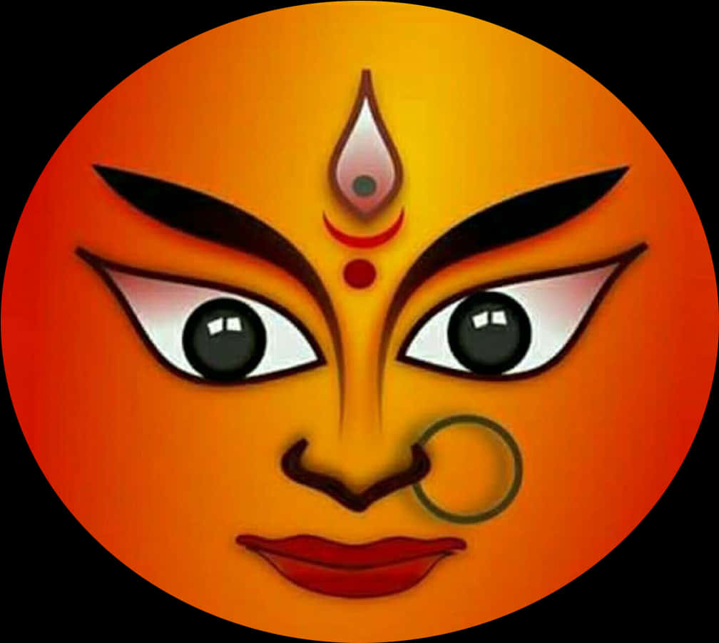 Goddess Durga Artistic Face Representation.jpg PNG
