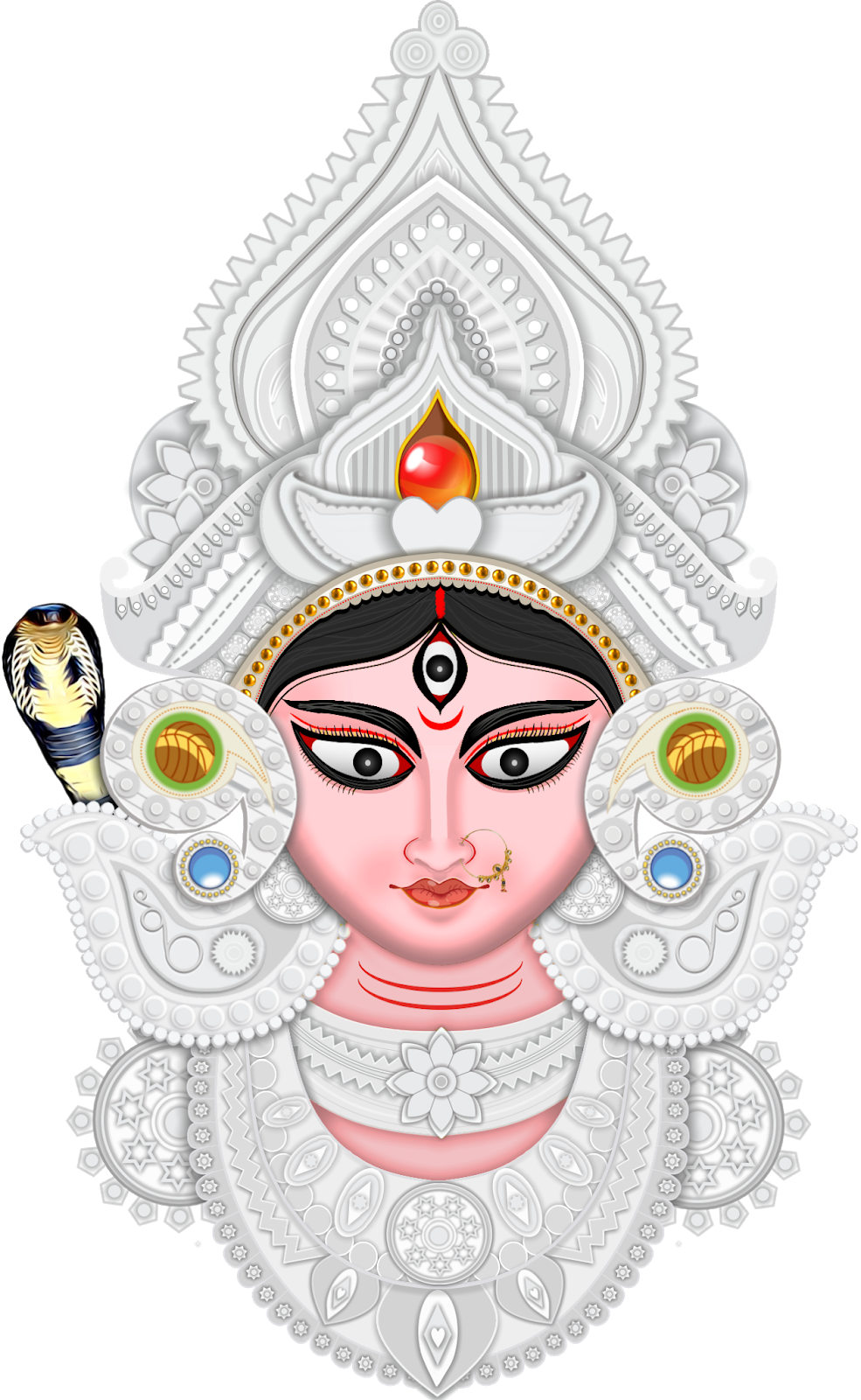 Goddess Durga Illustration PNG