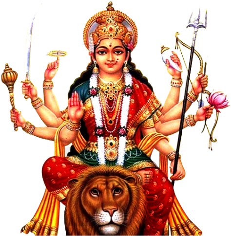 Goddess Durga Multi Armed Deityon Lion PNG