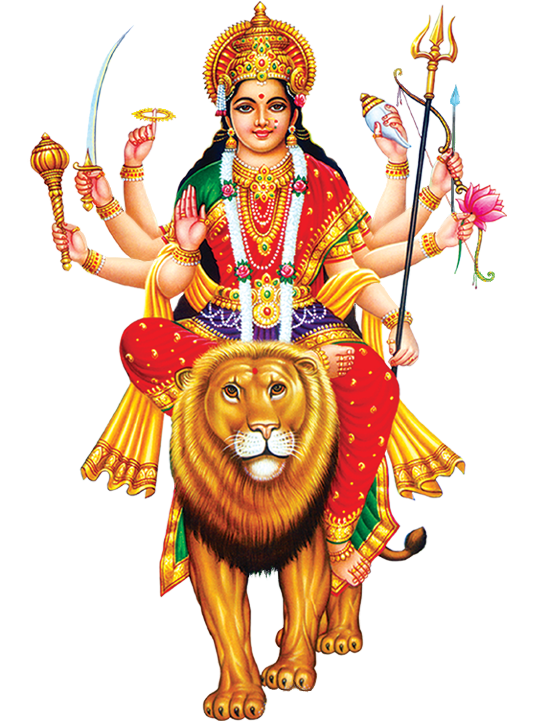 Goddess Durga On Lion PNG