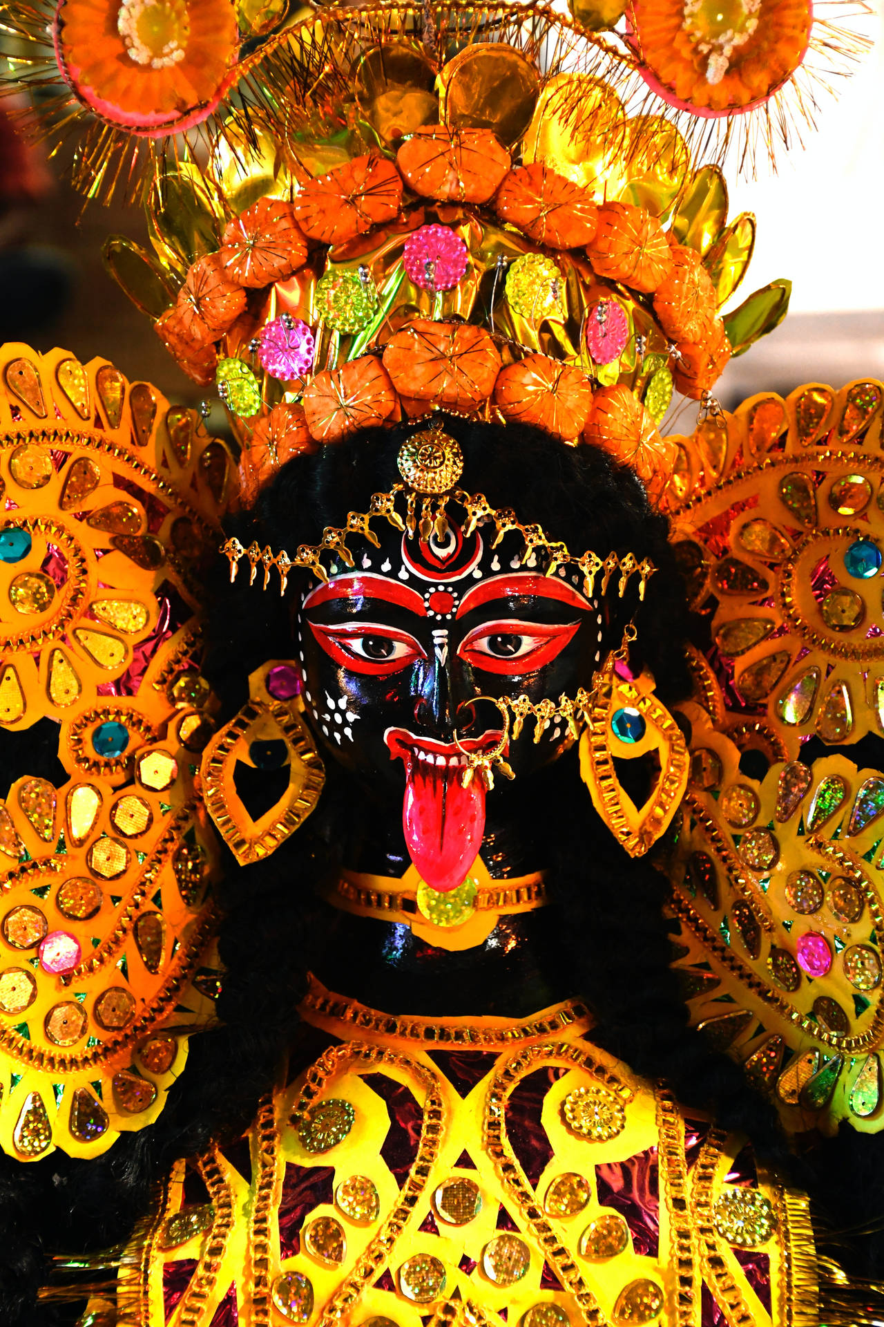 Goddess Kali Black Statue Background