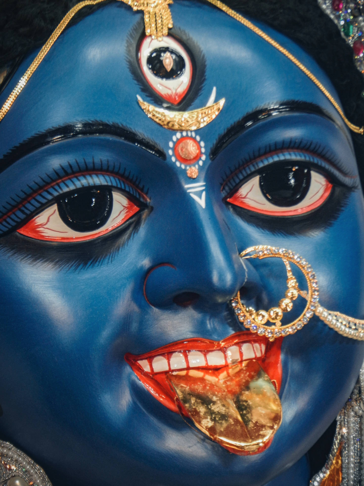 Goddess Kali Nose Ring Background
