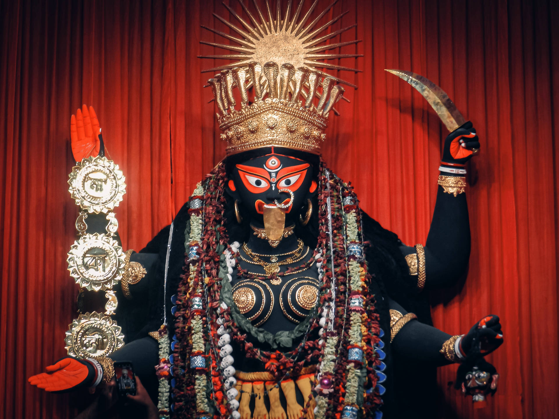 Goddess Kali Red Curtain