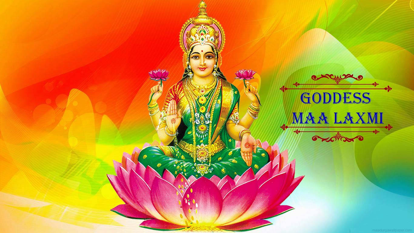 Goddess Lakshmi Goddess Maa Laxmi Rainbow Aesthetic Hd Wallpaper