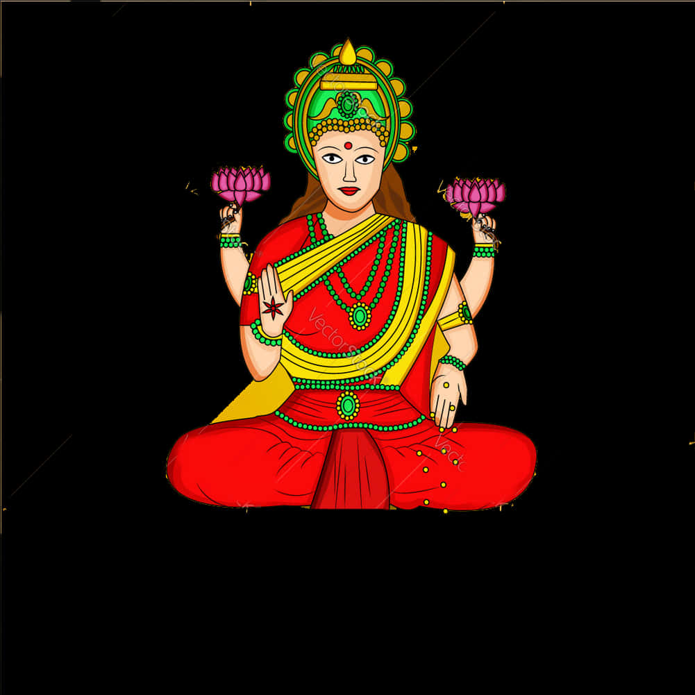 Goddess Lakshmi Illustration PNG