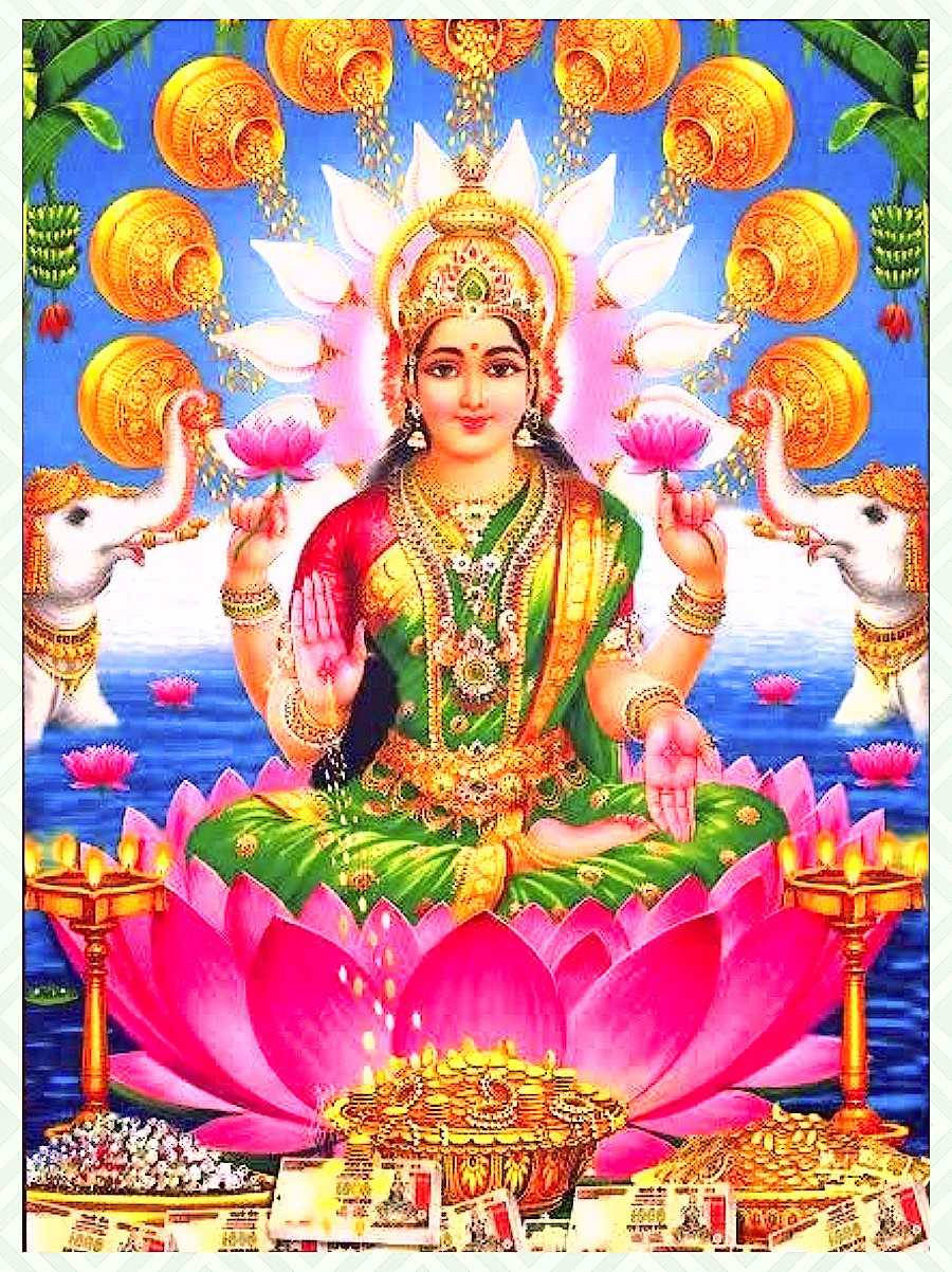 Goddess Lakshmi Pouring Gold Hd