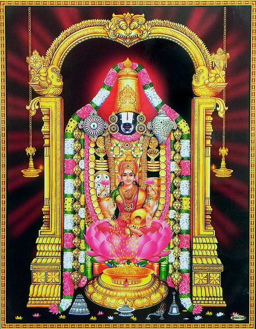 Goddess Lakshmi With Lord Venkateswara 4K Wallpaper
