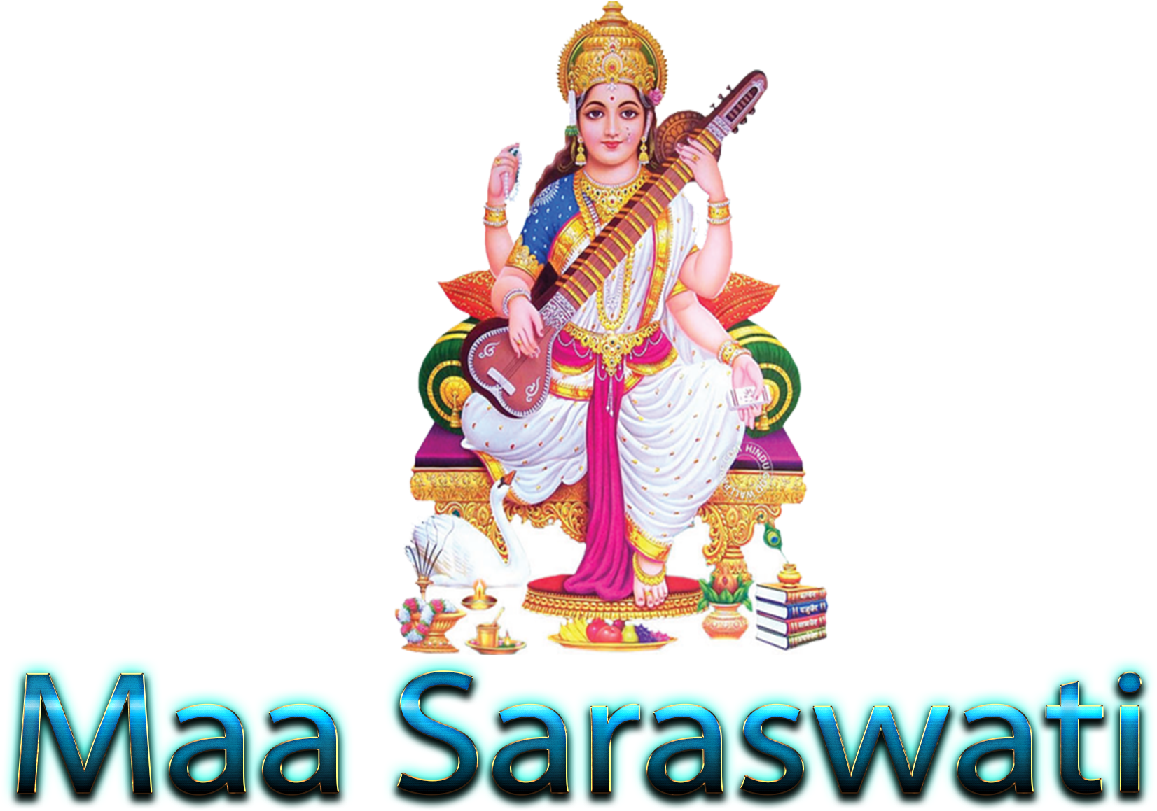 Goddess Saraswati Illustration PNG