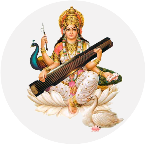 Goddess Saraswati Traditional Depiction PNG