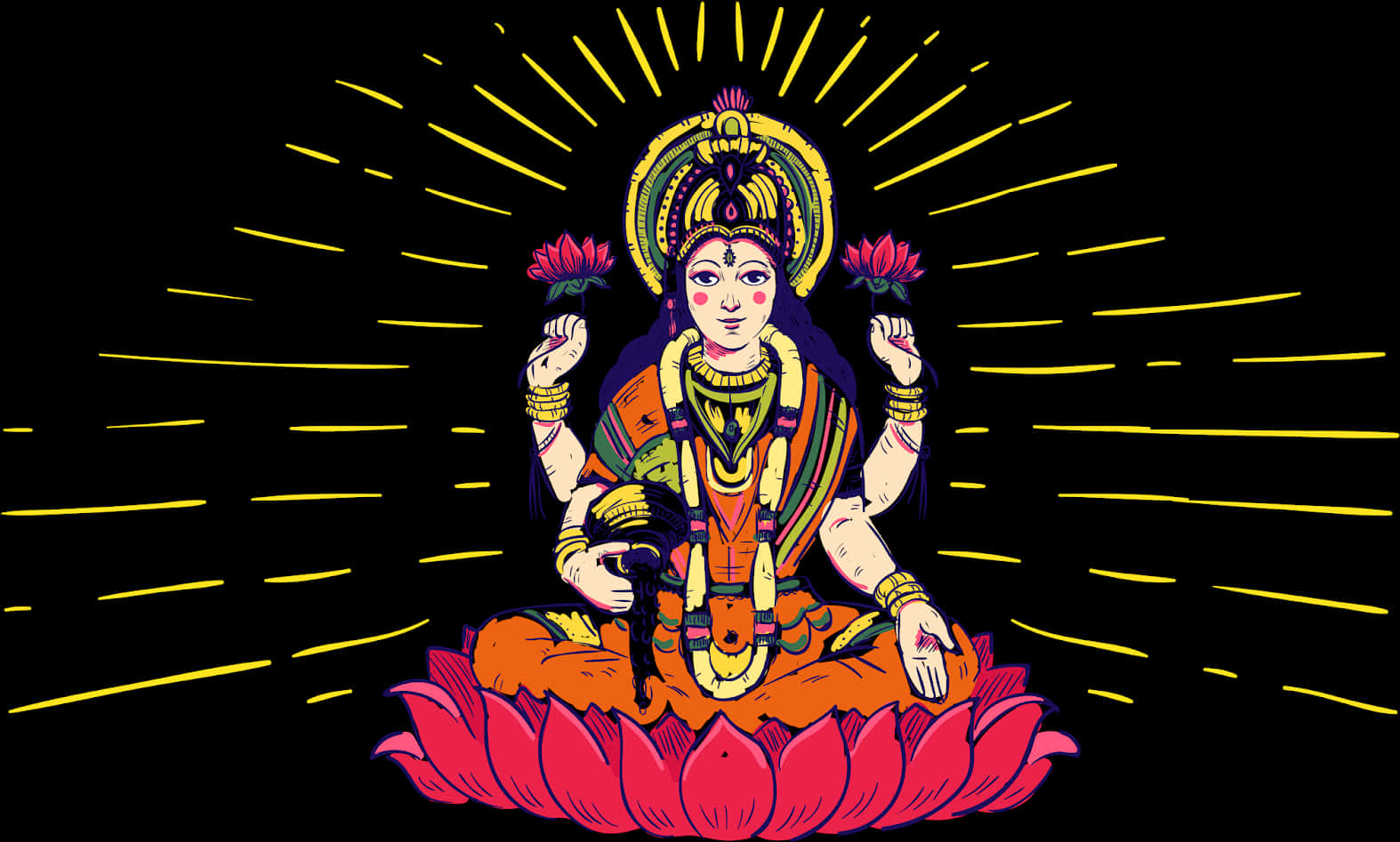 Goddess_ Lakshmi_ Illustration.jpg PNG