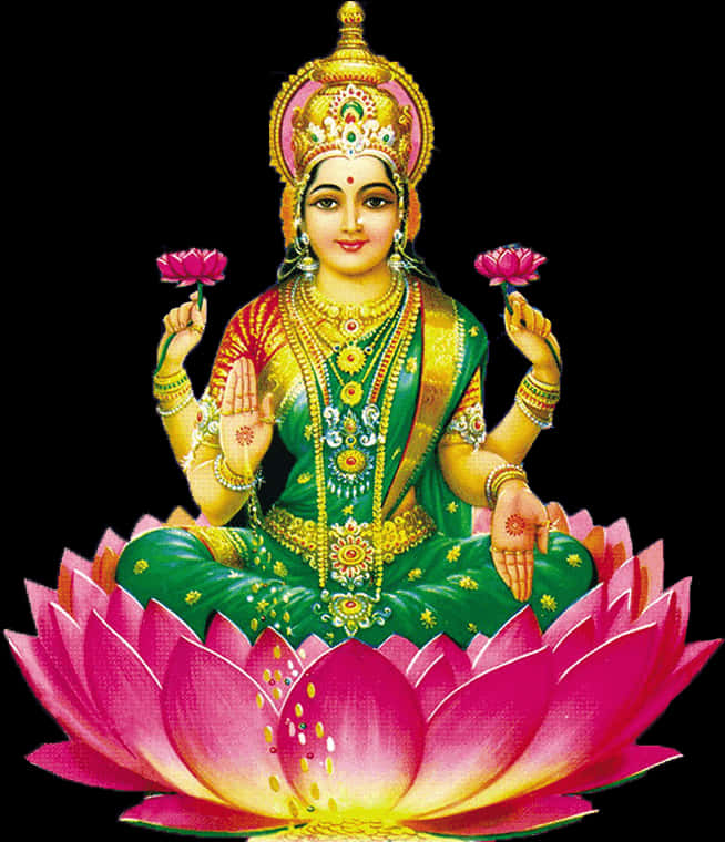 Goddess_ Lakshmi_on_ Lotus PNG