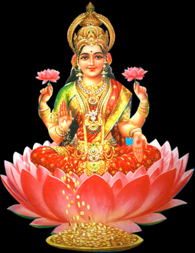 Goddess_ Lakshmi_on_ Lotus PNG