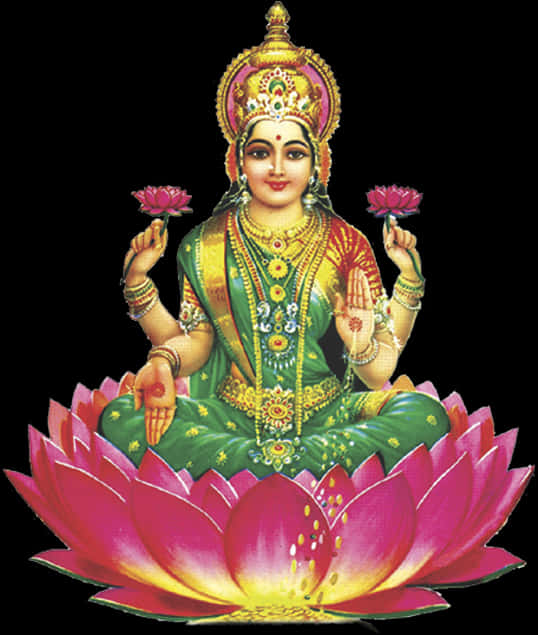 Goddess_ Lakshmi_on_ Lotus PNG