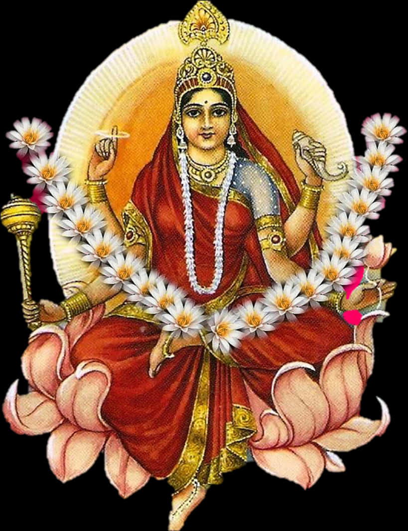 Goddess_ Lakshmi_on_ Lotus PNG