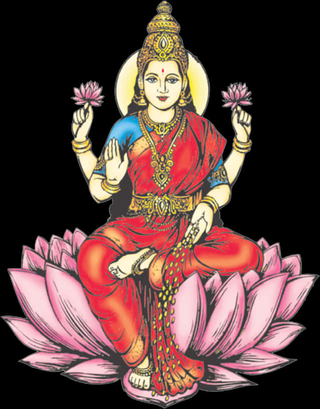 Goddess_ Lakshmi_on_ Lotus PNG
