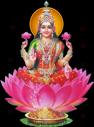 Goddess_ Lakshmi_on_ Lotus PNG