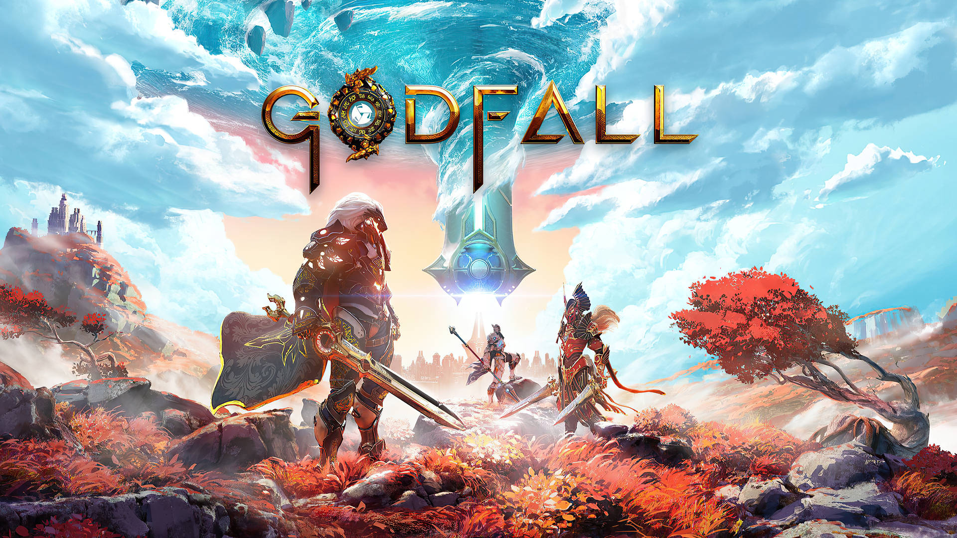 Godfall Heroes In Forest Poster