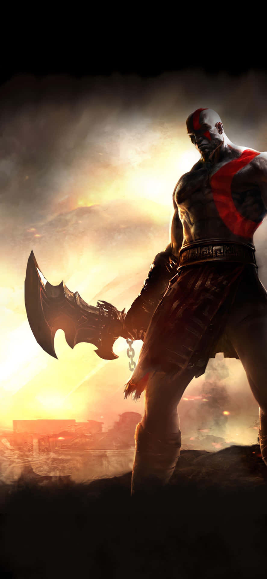 Godof War Ragnarok Kratos Silhouette Wallpaper