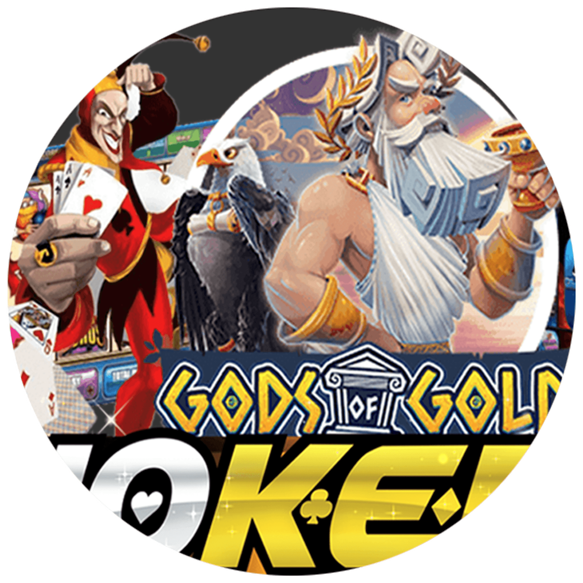 Godsof Goldand Joker Casino Game Characters PNG