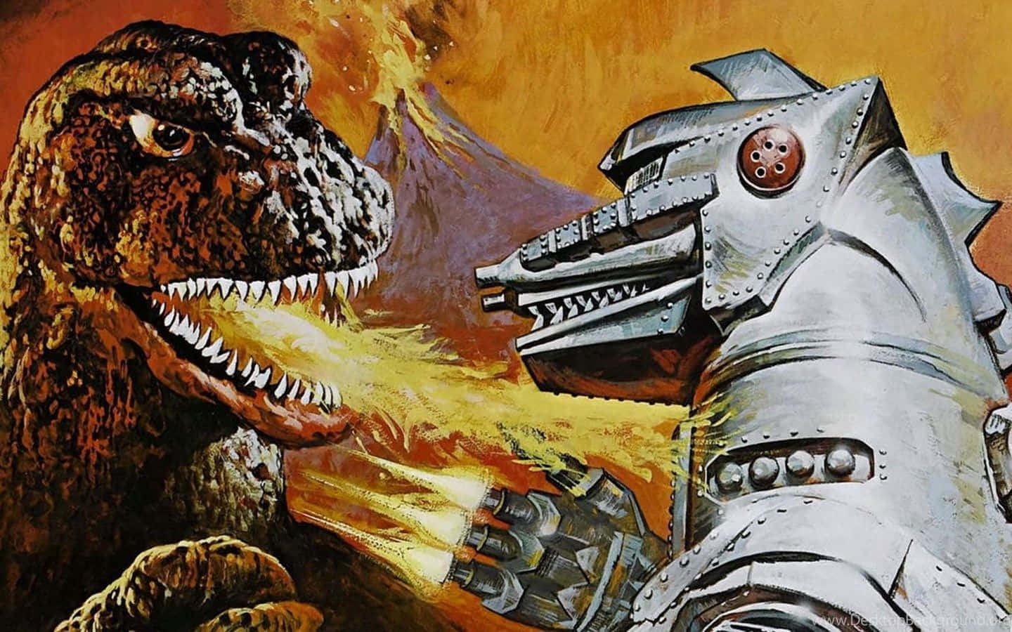 Iconic Godzilla 1954 Rampaging Scene Wallpaper