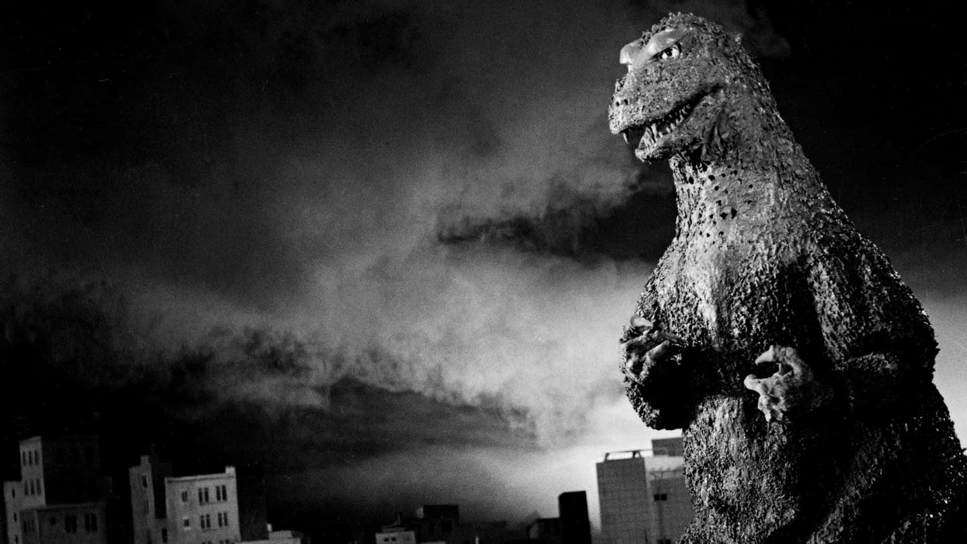 Iconic Godzilla 1954 Unleashing its Roar in Tokyo Wallpaper