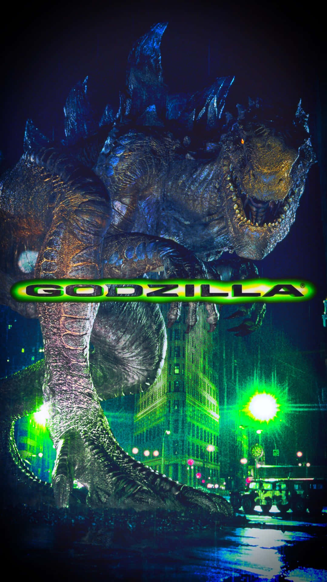 Godzilla 1998 Roaring in the City Wallpaper