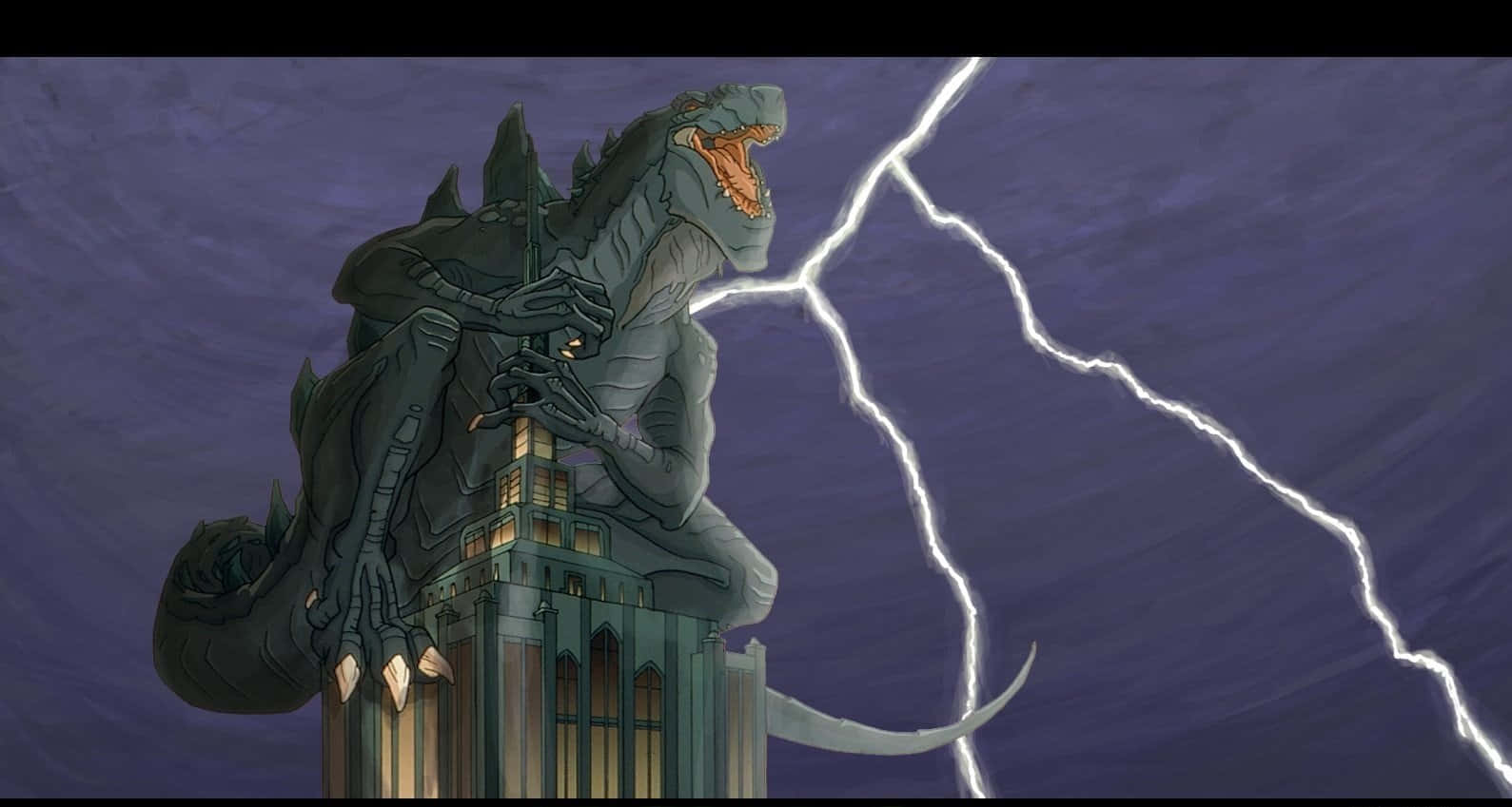 Godzilla 1998 wreaking havoc in the city Wallpaper
