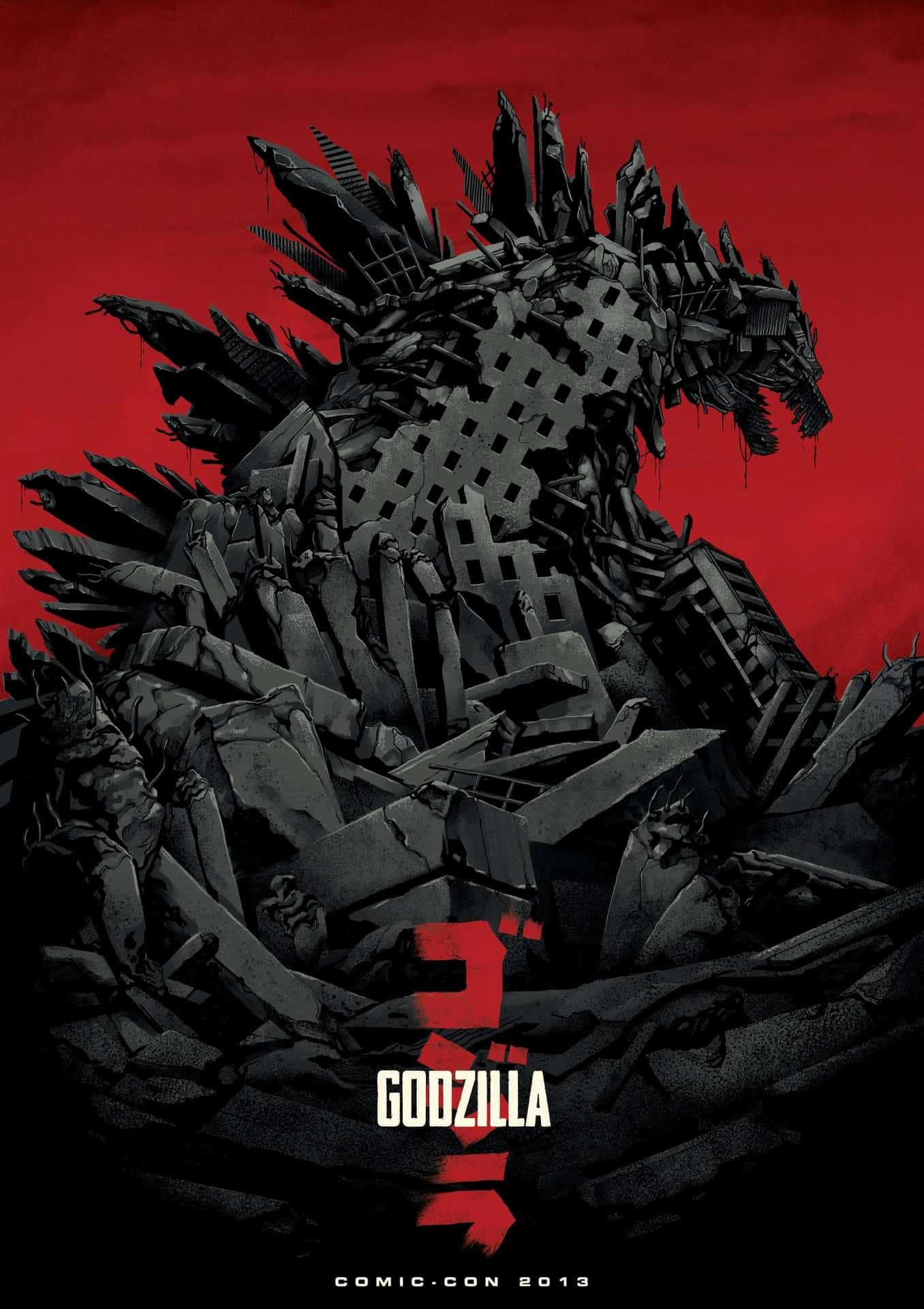 An enraged Godzilla terrorizes the city in 1998 movie Wallpaper