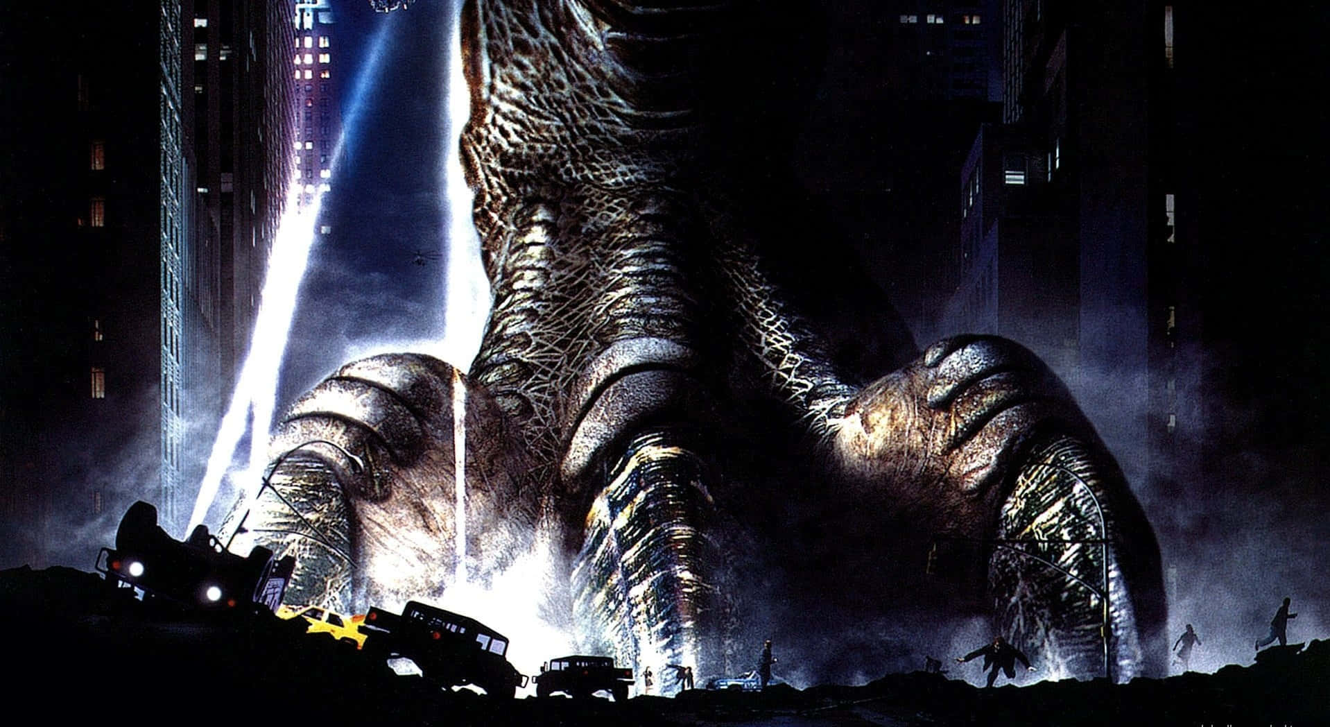 Godzilla 1998 Menyebabkan Kekacauan Di Kota Wallpaper