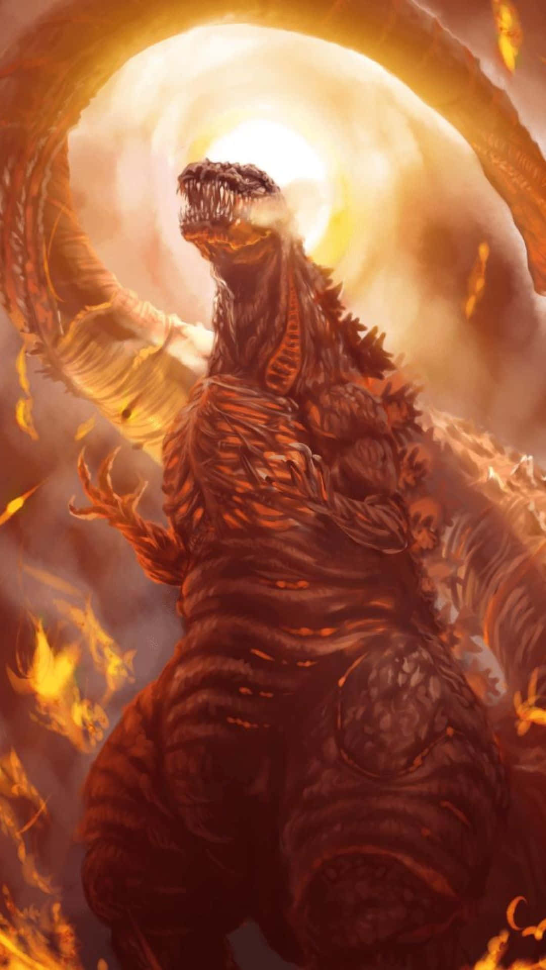 Elpoderoso Godzilla 2000 Desatando Su Furia. Fondo de pantalla