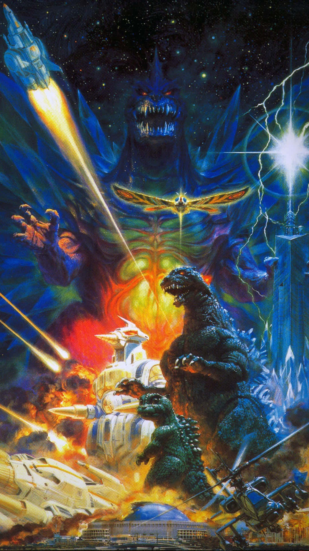 Godzilla2000 Arrasando En La Ciudad Fondo de pantalla