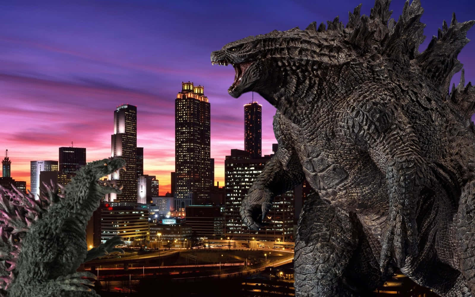 Godzilla2000 Rugiendo En La Ciudad. Fondo de pantalla