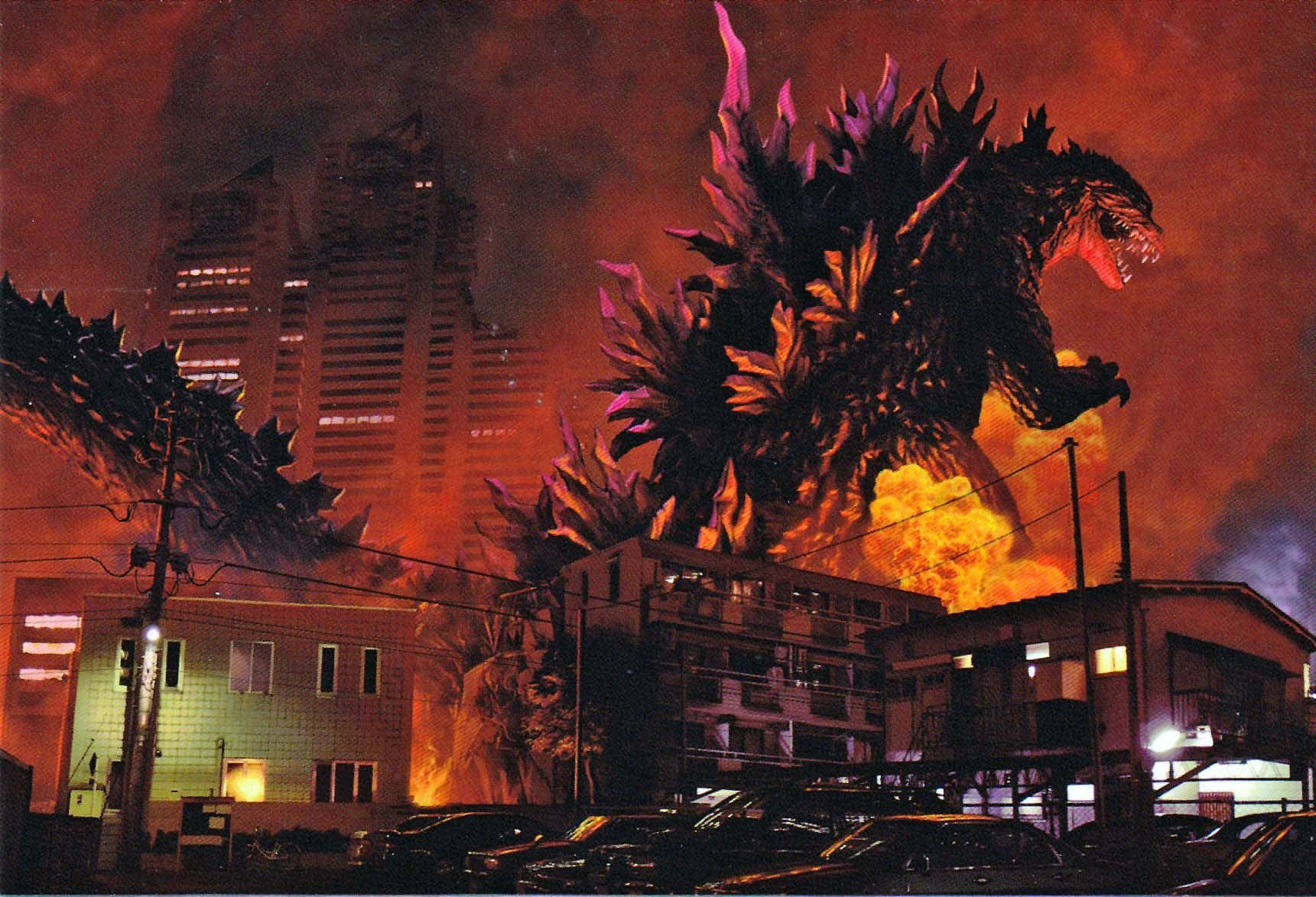 Caption: Godzilla 2000 Unleashing Destruction Wallpaper