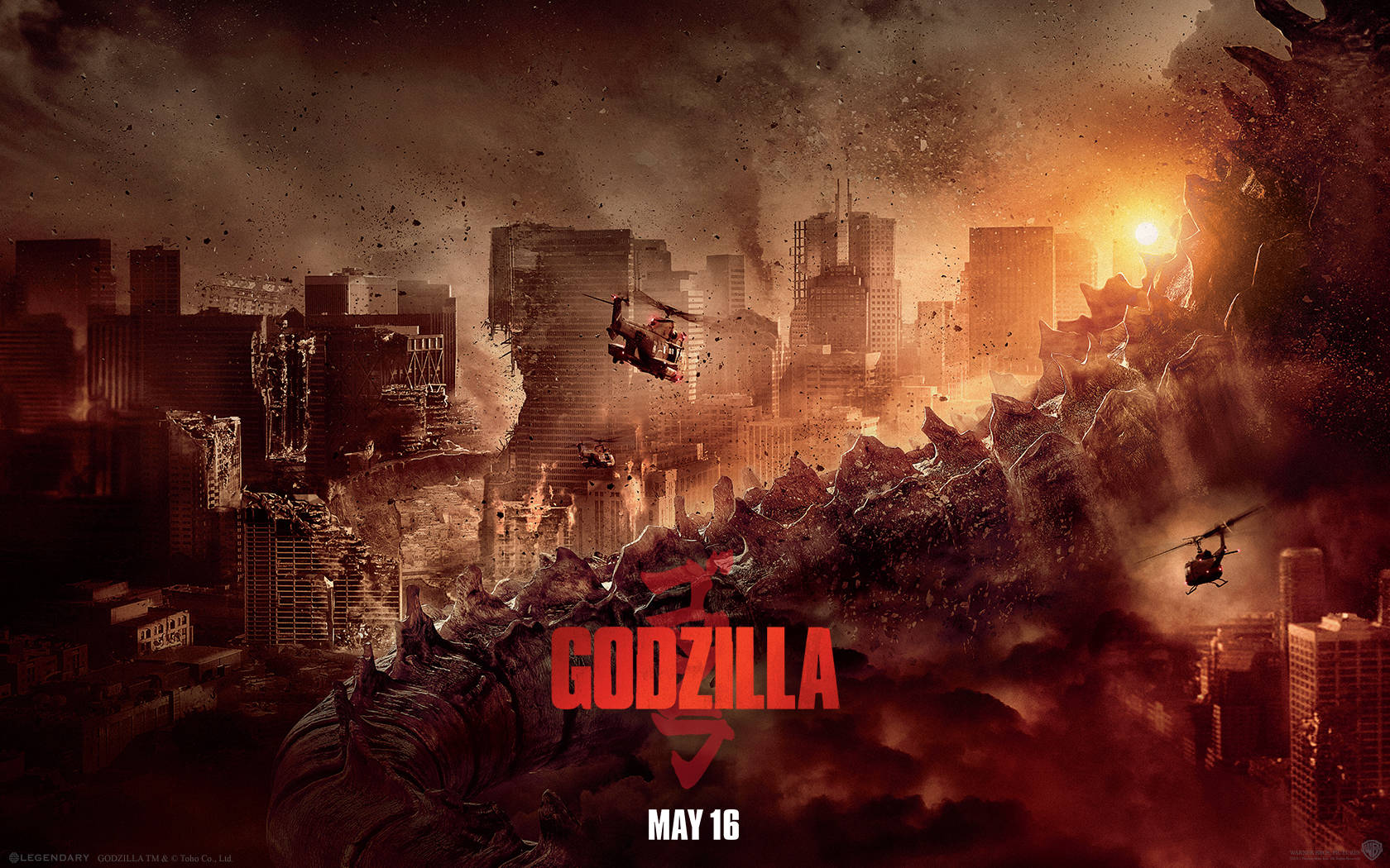 Godzilla4k Stadsruiner Wallpaper