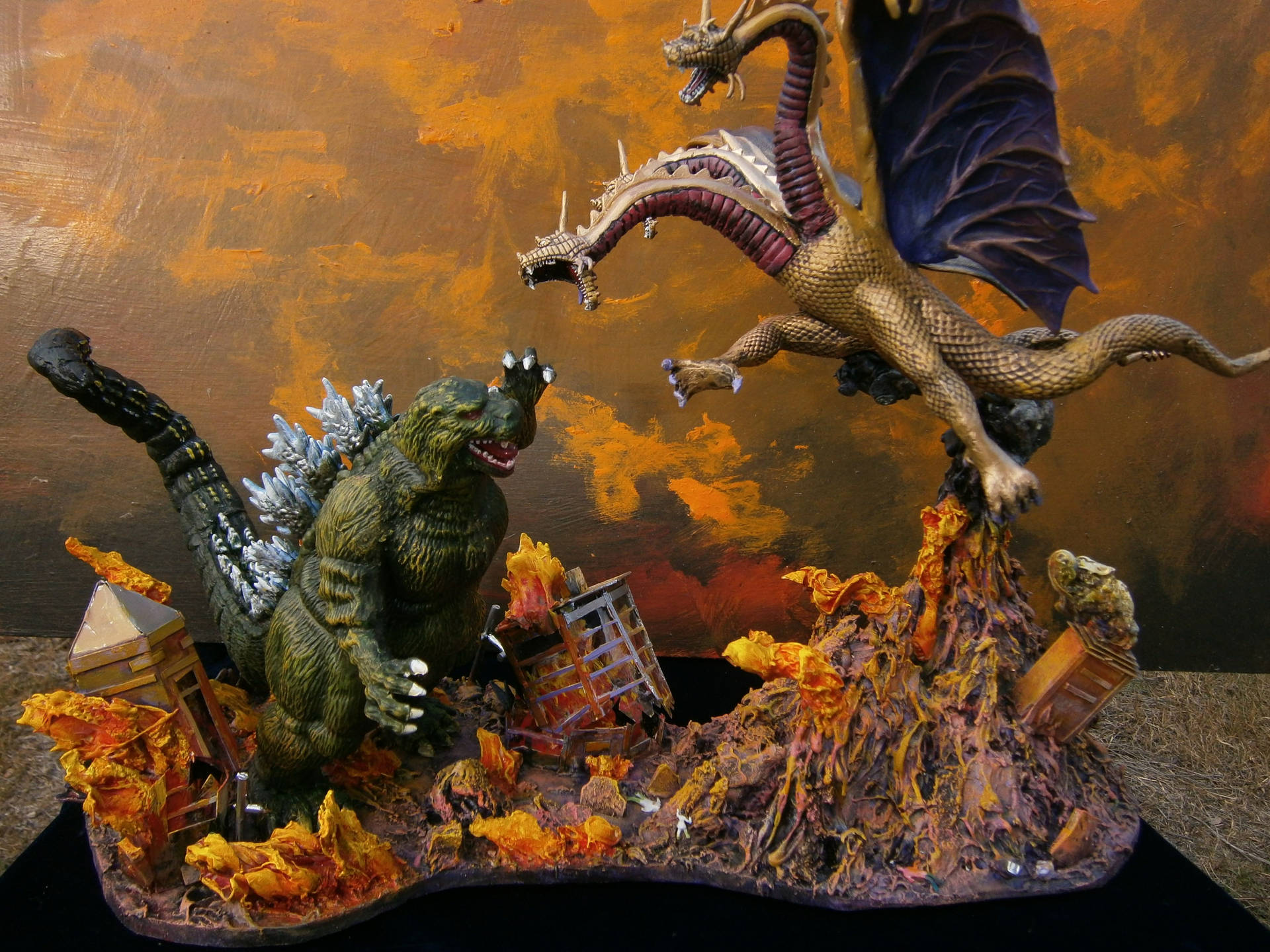 Godzilla 4k Figures Wallpaper