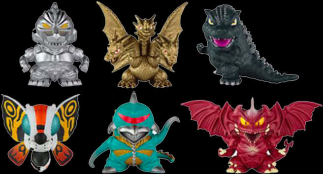 Godzilla_and_ Kaiju_ Figurines_ Collection PNG
