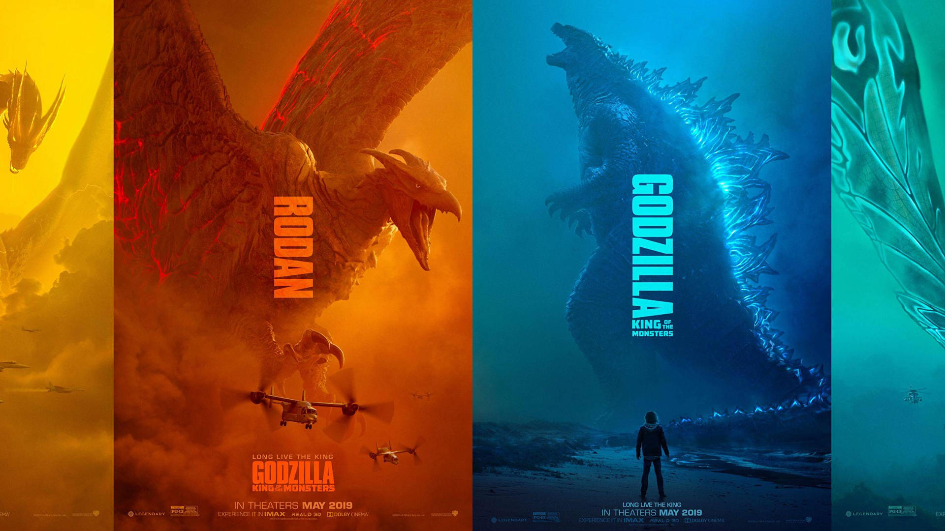 Godzilla And Rodan Photo Compilation Background