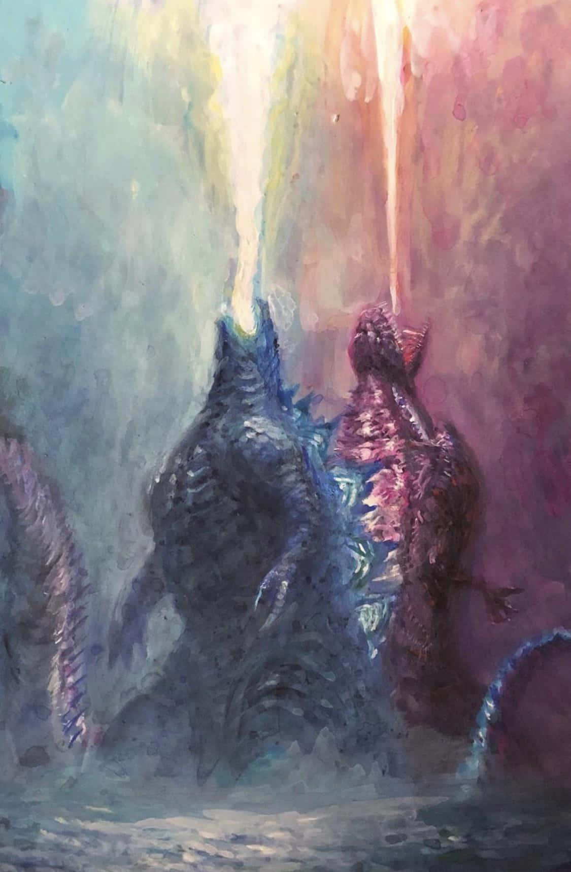Majestic Godzilla Art in Vibrant Colors Wallpaper